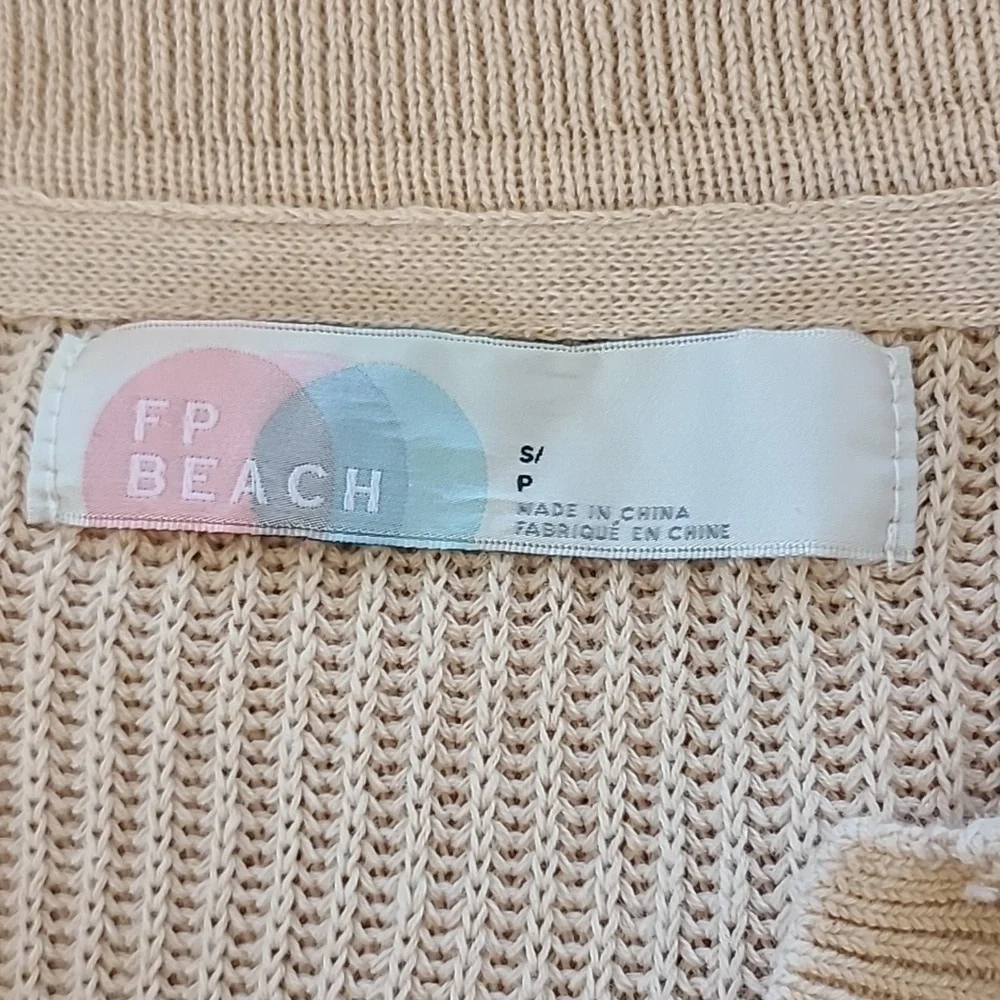 Free People Beach Picnic Sweater Mini Dress Oversized Size S Color: Natural - Picture 11 of 14